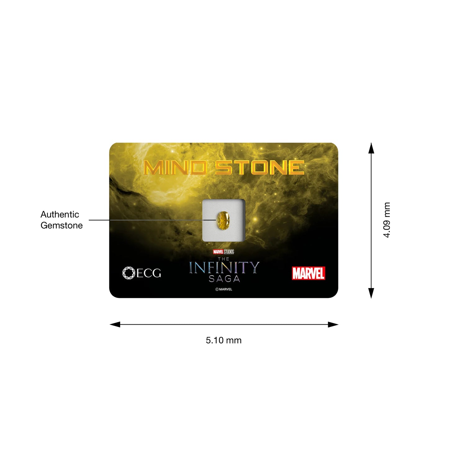 Marvel Genesis Series: Mind Stone Limited Edition #298 of 300 - 0.46 Carats Oval Brilliant Cut