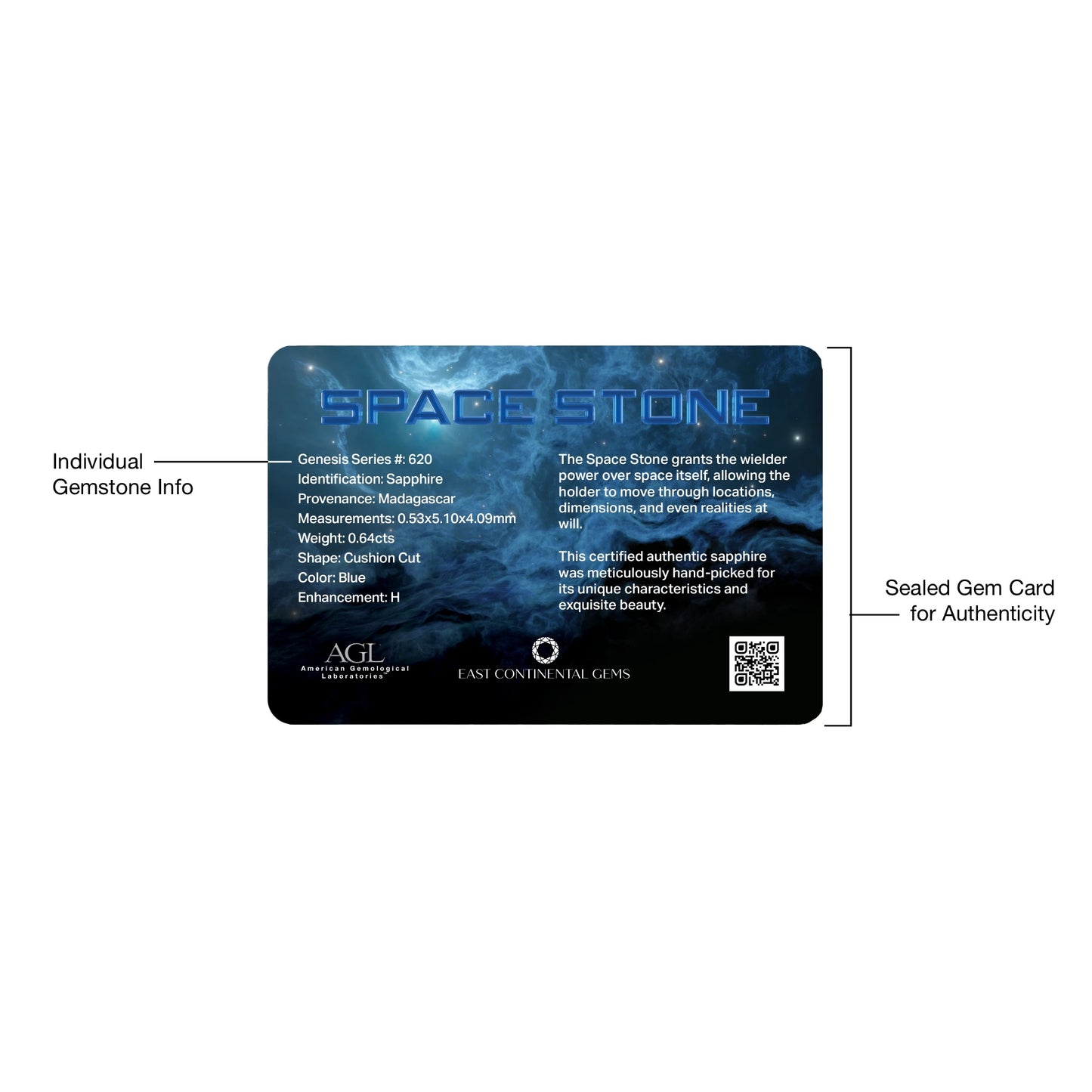 Marvel Genesis Series: Space Stone Limited Edition #201 of 300 - 0.63 Carats Oval Mixed Cut