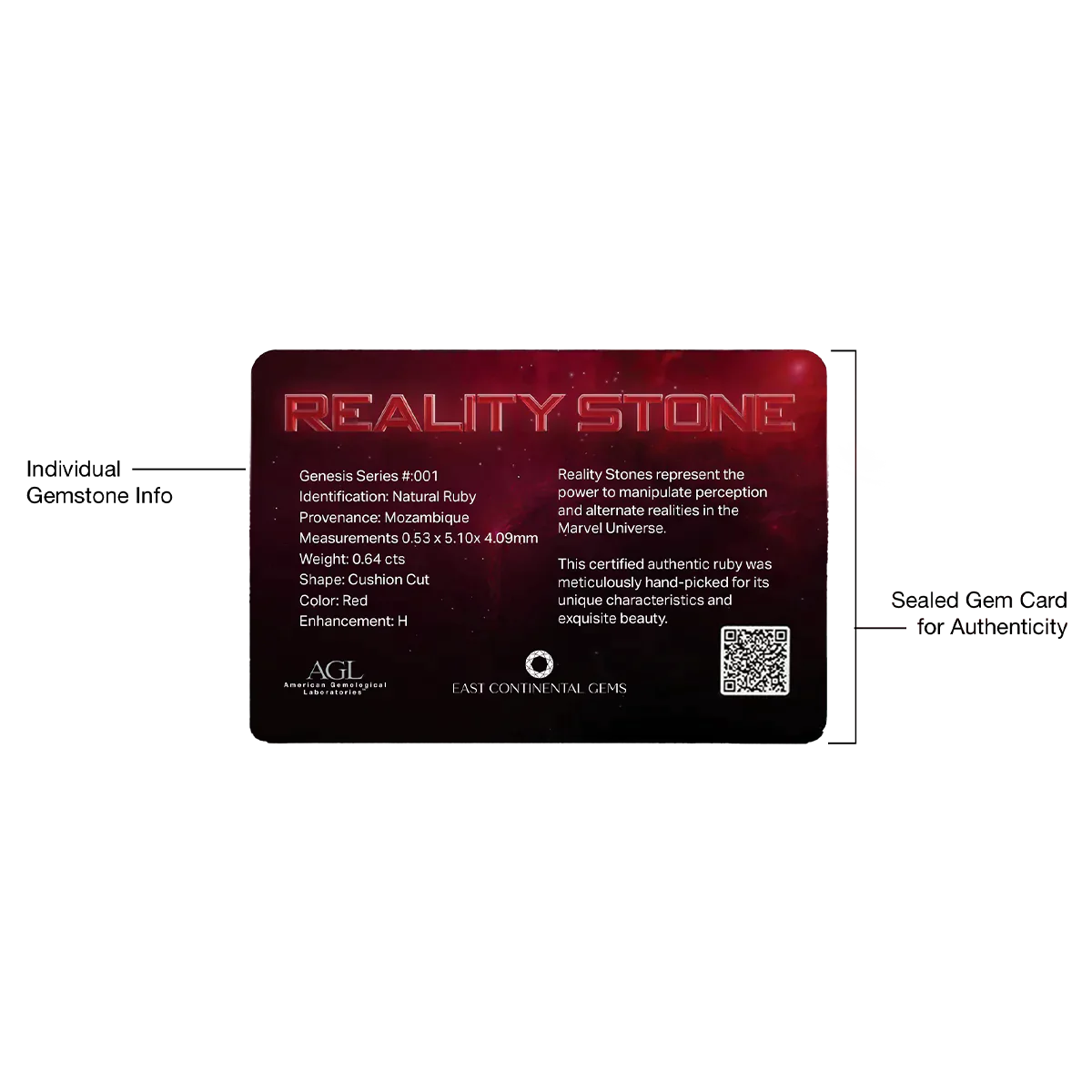 Marvel Genesis Series: Reality Stone Limited Edition #187 of 300 - 0.63 Carats Rectangular Step Cut